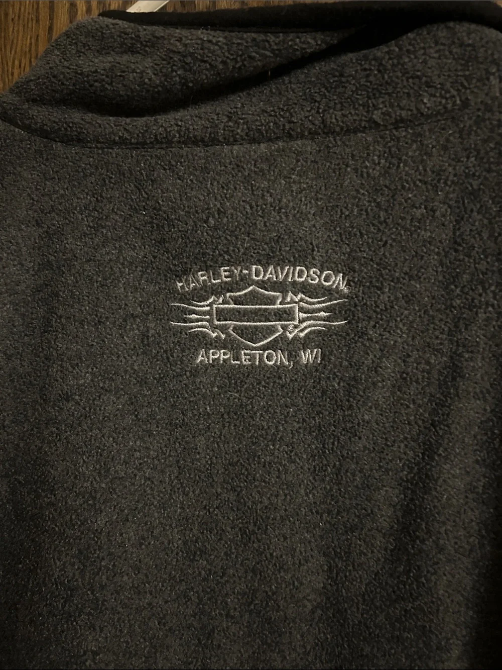 Harley-Davidson Men's Dark Gray Zip Fleece Vest with Logo